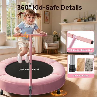 BCAN SP1 36'' Kids Toddler Trampoline Indoor, Foam Handle | FED Fitness