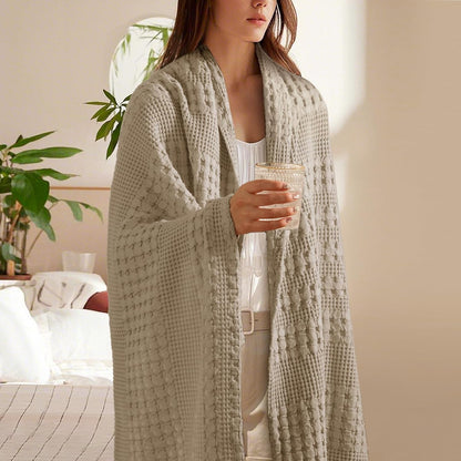 PHF 100% Cotton Waffle Weave Throw Blanket, Soft Lightweight Breathable Cozy Summer Throws for