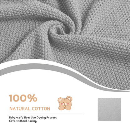 Cotton Baby Blankets 100% Knit Soft Warm Lace Toddler Newborn Nursery Receiving Blankets,30 X 40