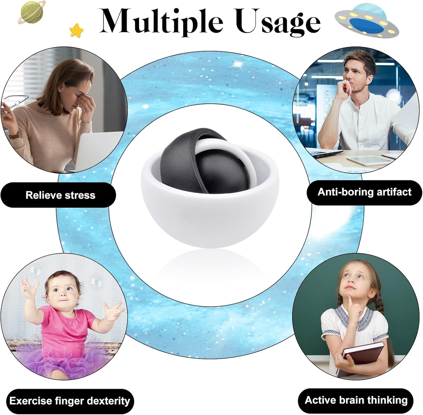 Fidget Toy for Adults, Fidget Gyro Toys, Gift Ideas Fidgets Gifts for Boys Girls Teens Kids, ADHD