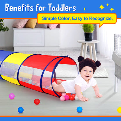 Kids Play Tunnel for Toddlers, Pop Up Crawl Through Tunnel Play Tent for Baby Infant Children or