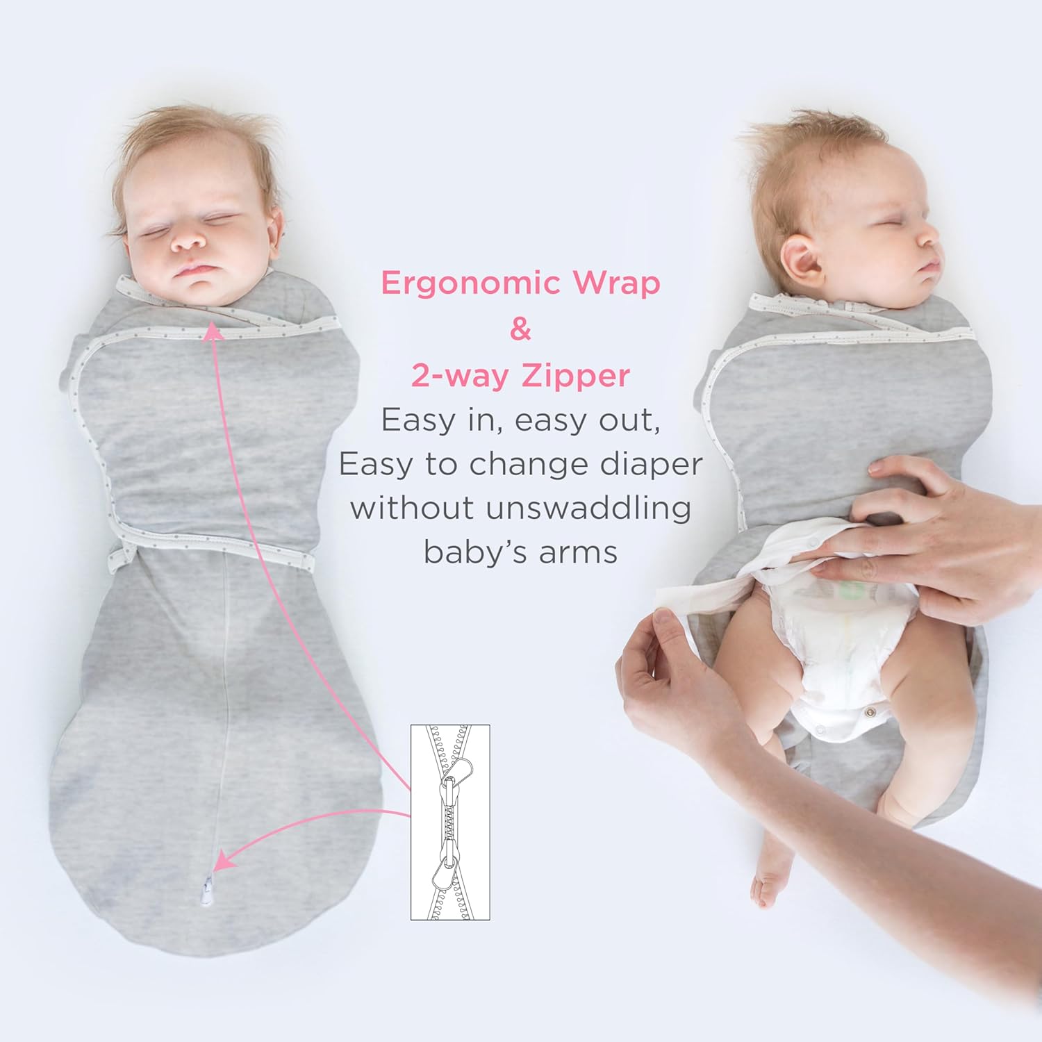 SwaddleDesigns 6-Way Omni Swaddle Sack Arms Up Swaddle for Newborn, More Options to Calm Startle