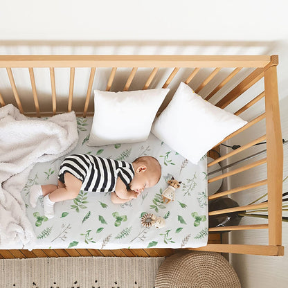 Gllquen Baby Bassinet Sheets 4 Pack, Breathable Cozy Fitted Mattress Sheet, Elastic Travel Crib