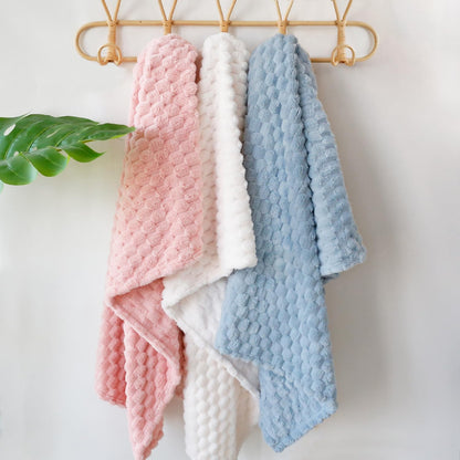 HOMRITAR Flannel Fleece Fluffy Fuzzy Blanket for Baby 3D Jacquard Soft Warm Plush Bed Blankets for