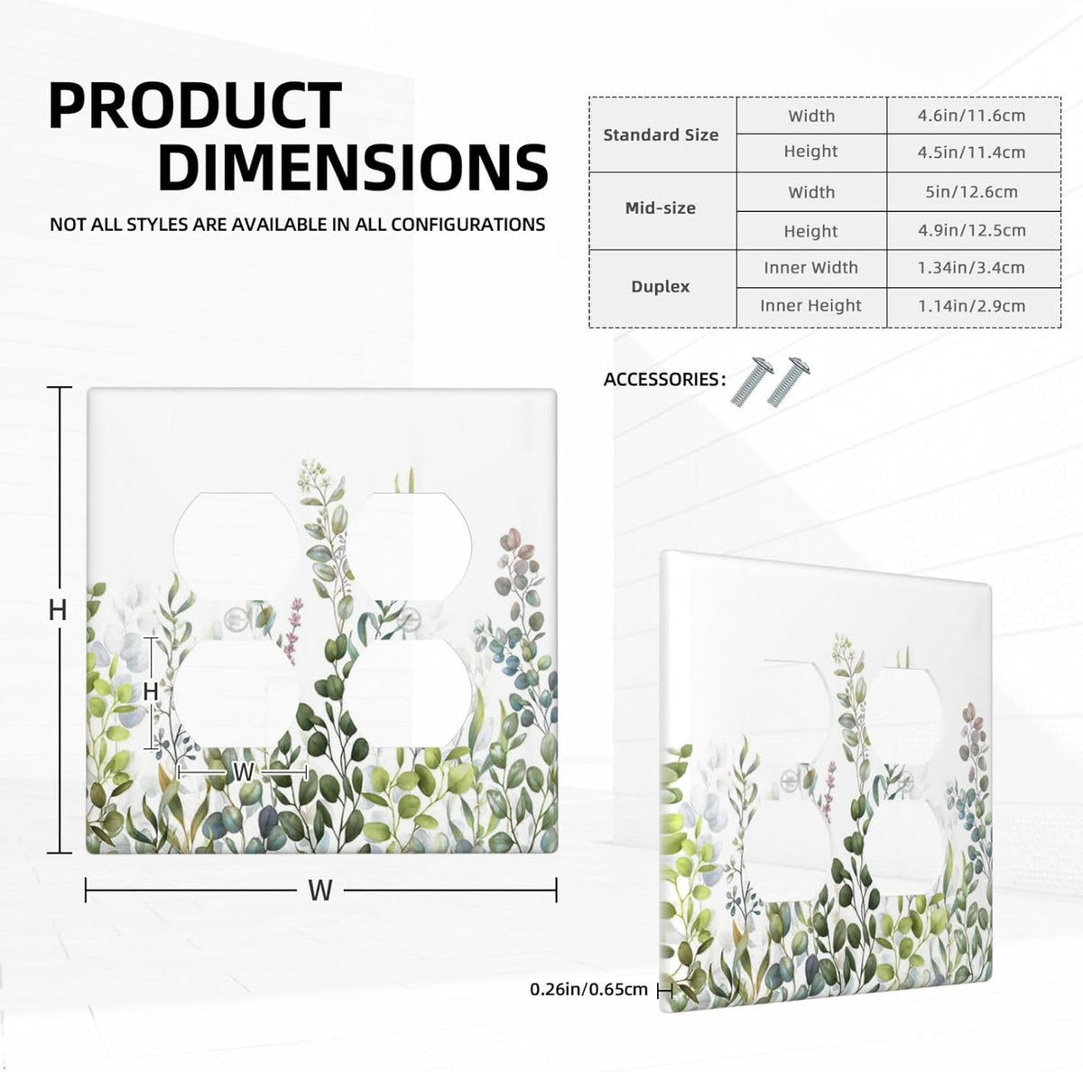 Green Eucalyptus Leaf Plant Herbs Springnature Outlet Covers 2 Gang Double Duplex Decorative Light