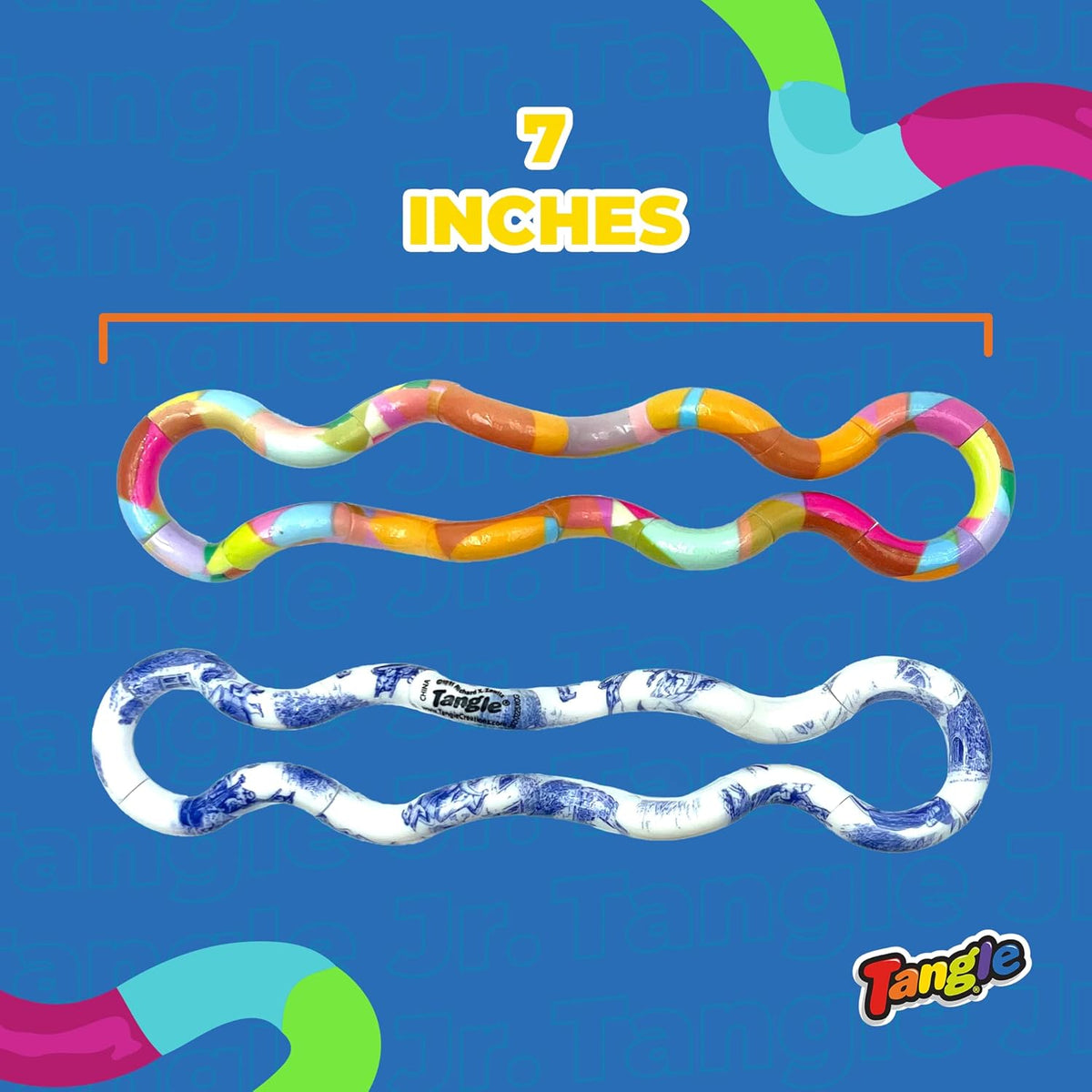 Tangle Jr. Masterpiece 3-Pack Porcelain,Mache,Lollipop Artistic Pattern for Unique Fidget