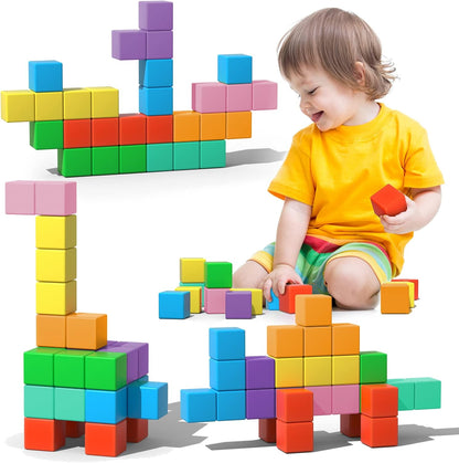 Magnetic Blocks, 56 Pieces 1.34 inch Large Magnetic Building Blocks, 3D Magnetic Cubes for