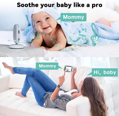 No WiFi Baby Monitor with Camera and Audio,Lag-Free Connection,Plug & Play,IPS Screen,HD