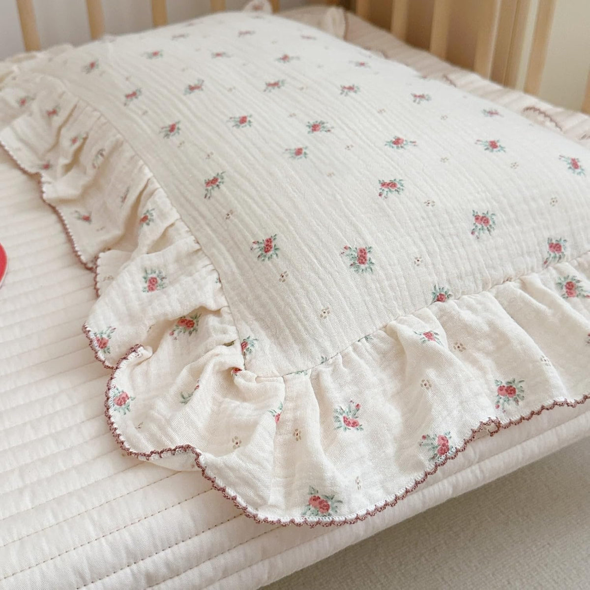 BuLuTu Toddler Pillowcase Cotton Muslin Kids Pillow Cases with Envelope Closure Soft Pillow