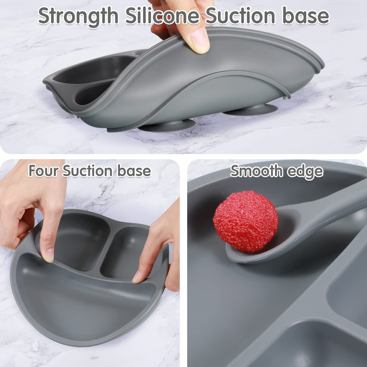 CHENGU Baby Toddler Plates and Bowls Set with Suction