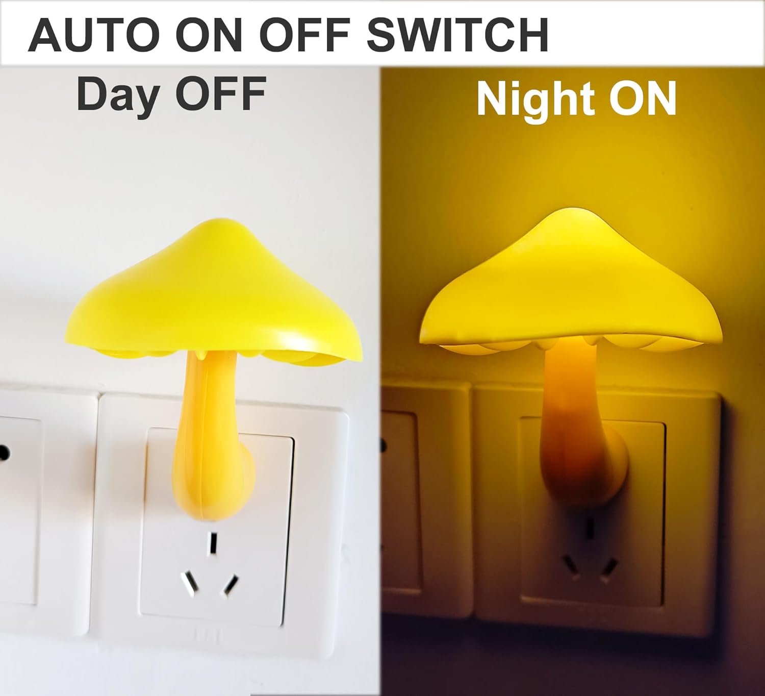 AUSAYE 5 Pack Sensor LED Night Lights Plug in Lamp Mushroom Light for Adults Kids NightLight