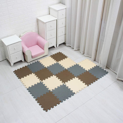 MQIAOHAM® 18 Pieces Puzzle Play Mats, Soft Baby Play Mat, Kids Interlocking Foam Floor Tiles