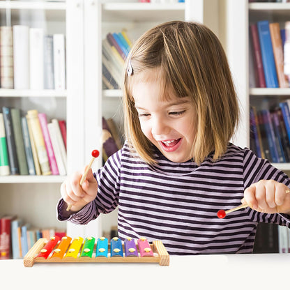 MCPINKY Xylophone for Kids with 2 Mallets, Wooden, Rainbow