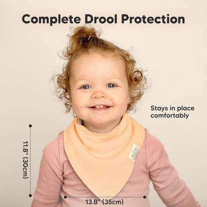 8-Pack Organic Baby Bandana Bibs for Girls - Super Absorbent Triangle Baby Bibs for Drooling and