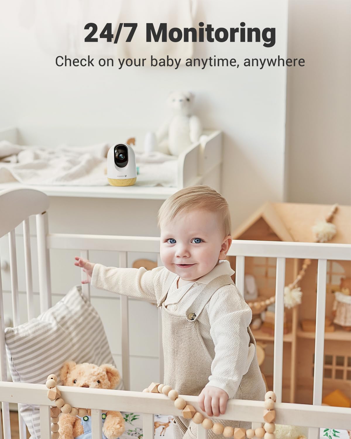 MUBVIEW 5G WiFi Indoor Security Camera No Subscription, Pet Camera with Phone App, Baby Monitor