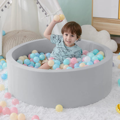 SHJADE Foam Ball Pit, 35.4"x 11.8" Ball Pits for Toddlers-Grey