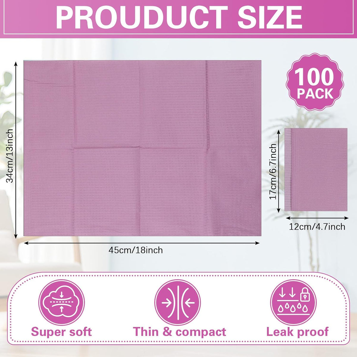 100pcs Disposable Changing Liner 2-ply Baby Changing Station Pad Disposable Changing Pads Diaper