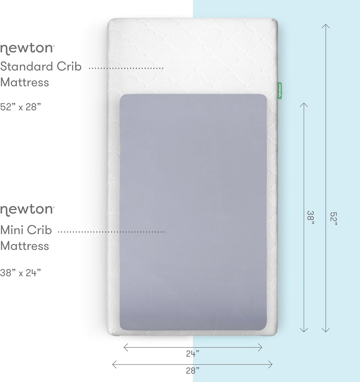 Newton Baby Fitted Mini Crib Sheets (2-Pack) | Organic Muslin Cotton, Ultra Breathable & Soft Baby