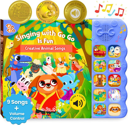 GO GO 9 Creative Animal Nursery Rhymes: Interactive Book for 1 Year Old, Sound Books for Toddlers