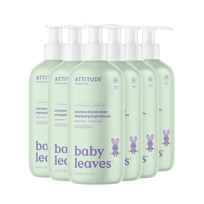 ATTITUDE 2-in-1 Baby Hair Shampoo and Body Wash, EWG Verified, Plant- and Mineral-Based