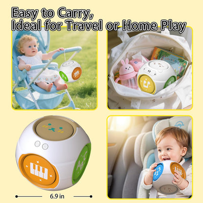 Bilingual Educational Baby Toy - Musical Learning Cube Baby Sensory Cube 6-in-1 with Lights Music