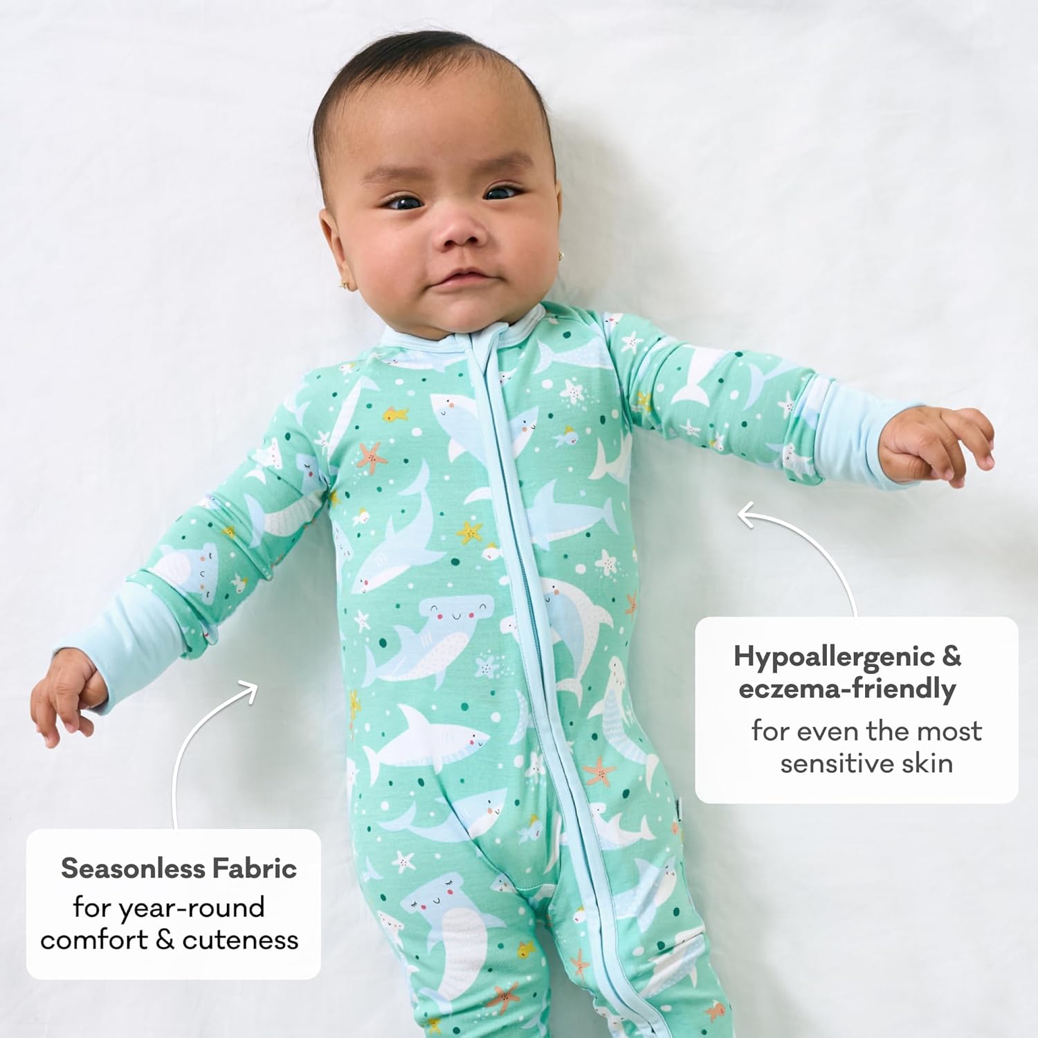 Little Sleepies Pajamas for Baby Boys & Girls, Viscose from Bamboo Baby Pajamas, Preemie & Newborn