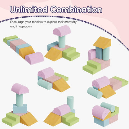 6 Piece Foam Climbing Blocks for Toddlers, Baby Climbing Gym with Ultra High Density Foam for