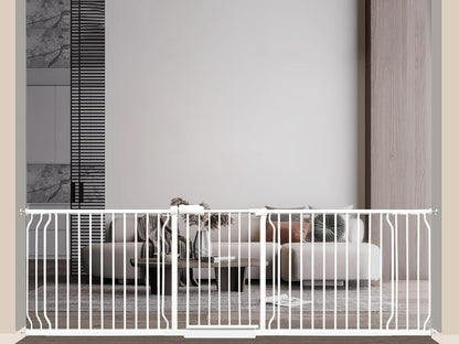 Extra Wide Baby Gate 85.8-104.5 Inch, Pressure Mounted No Drilling, for Stairs & Doorways, Metal