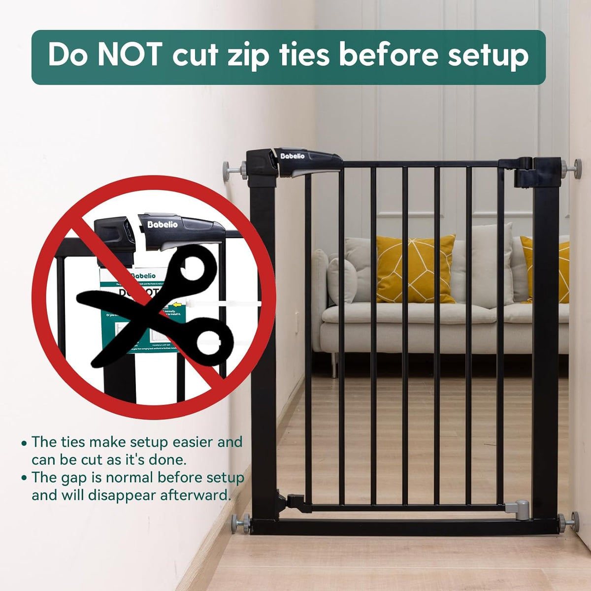 Babelio Baby Gate, 29-43" Auto-Close Easy Install Pet Gate, Extra Wide Walk Thru Child Safety Gate