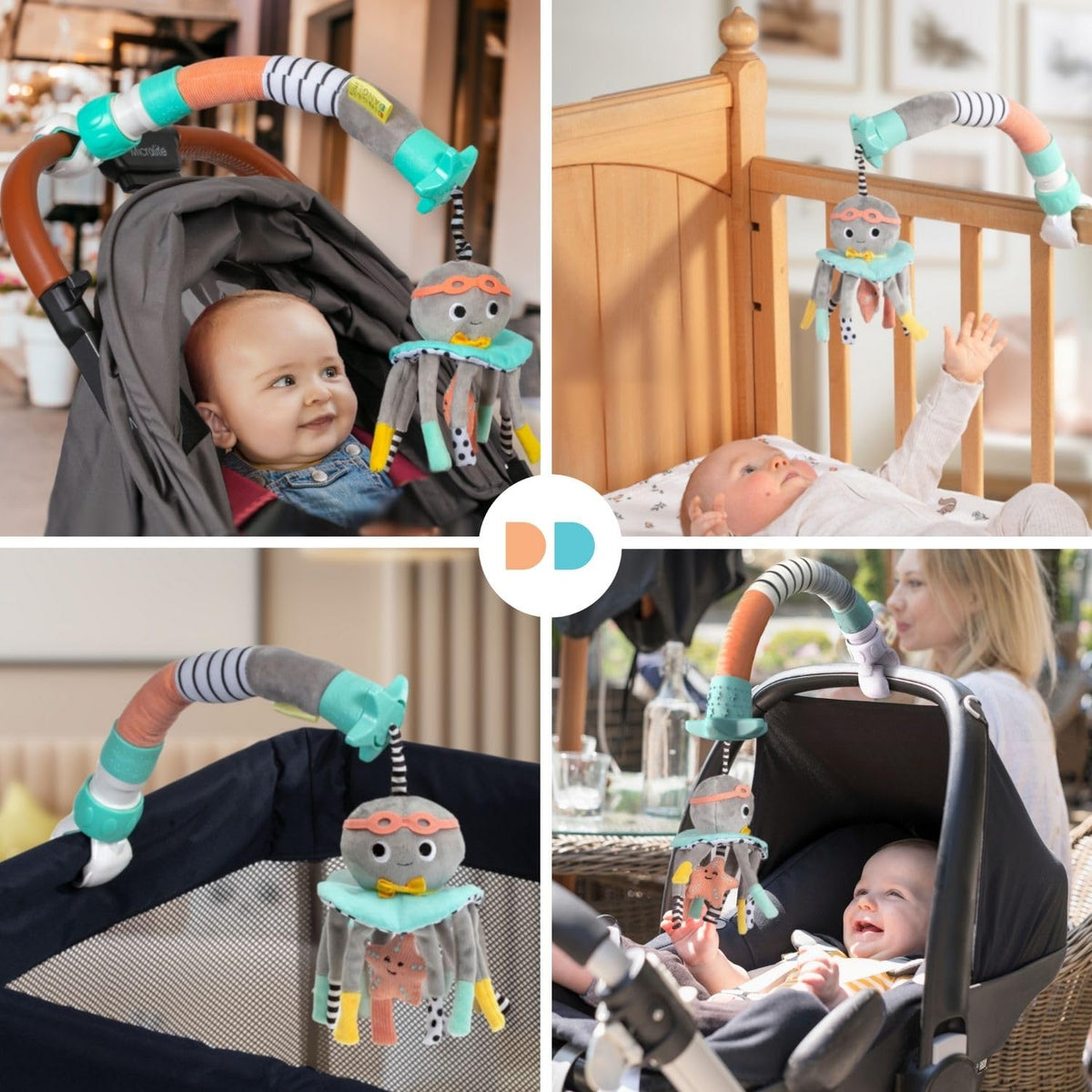 DINGLE DANGLE - Travel Mobile - Lightweight, Portable Baby Mobile - Keeping Baby Happy at Home or