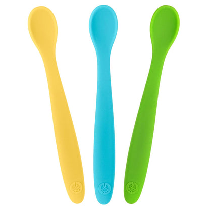 WeeSprout Silicone Baby Spoons - First Stage Infant Feeding Utensils With Soft-Tip, Bendable