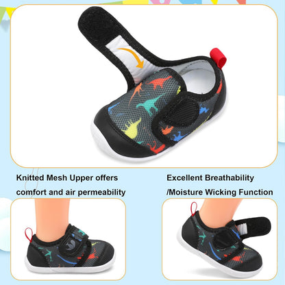 FEETCITY Baby First Walking Shoes Boys Girls Infant Sneakers Crib Shoes Breathable Lightweight Slip