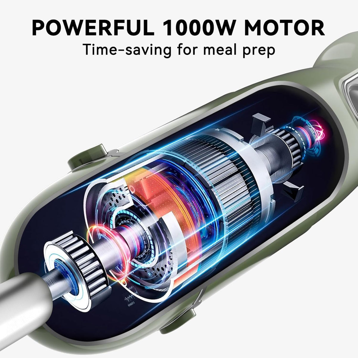 Immersion Blender Handheld 5 in 1 Hand Blender, 1000W Hand Mixer Stick, BPA-Free 12 Speed Handheld
