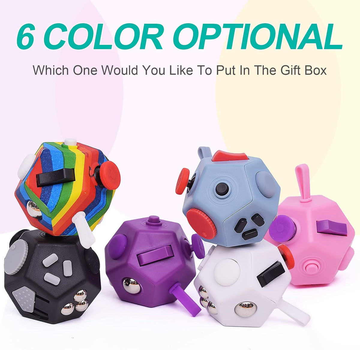 Mini Fidget Toys,12 Sided Cube Toys Relief Stress,Anxiety, Depression,Autism for Kids Adults