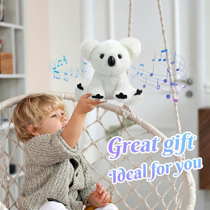 Glow Guards Musical Light up White Koala Stuffed Animal LED Singing Wildlife Soft Plush Toy with