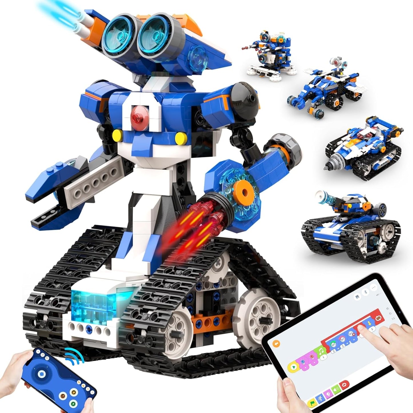STEM Robot Toy 6-in-1 Robot Building Kit for Boys Age 8-12, APP Remote Control STEM Coding Toys