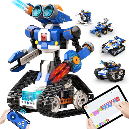 STEM Robot Toy 6-in-1 Robot Building Kit for Boys Age 8-12, APP Remote Control STEM Coding Toys