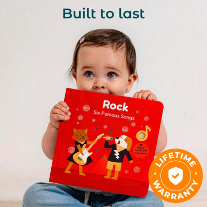 Cali's Books Rock Music Books for Toddlers 1-3 - Singing Button Sound Board Book for 2 Year Old