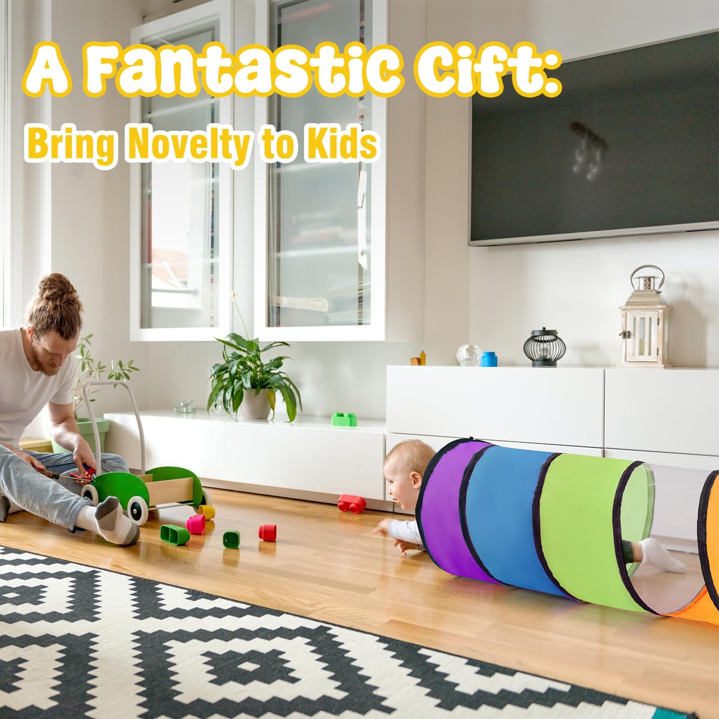 Kids Play Tunnel for Toddlers,Pop Up Crawl Through Tunnel Play Tent for Baby Infant Children or