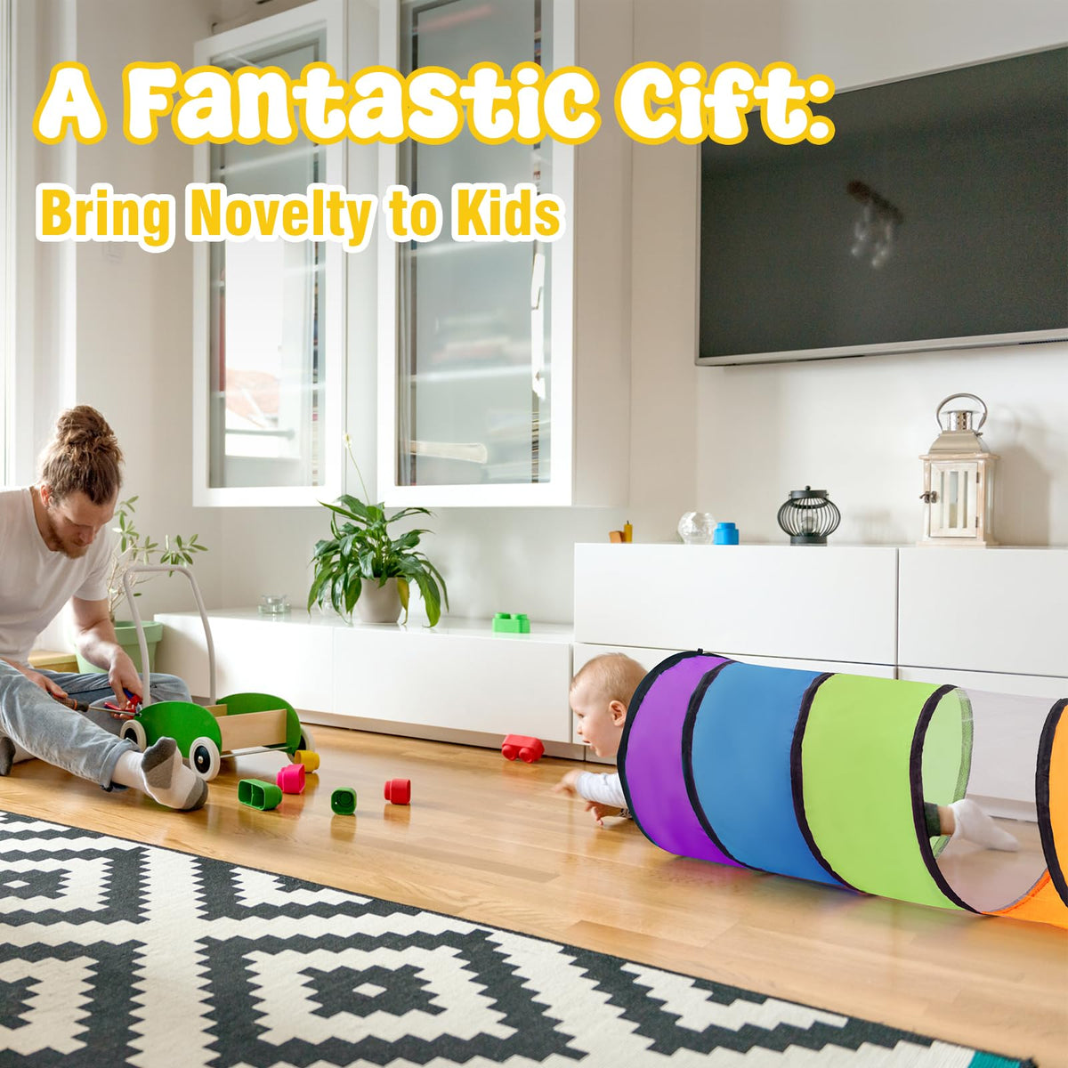 Kids Play Tunnel for Toddlers,Pop Up Crawl Through Tunnel Play Tent for Baby Infant Children or