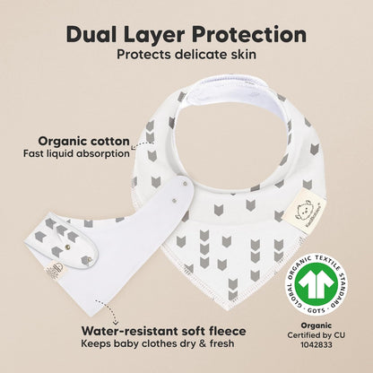 8-Pack Organic Baby Bandana Bibs for Boys, Girls - Super Absorbent Triangle Baby Bibs for Drooling