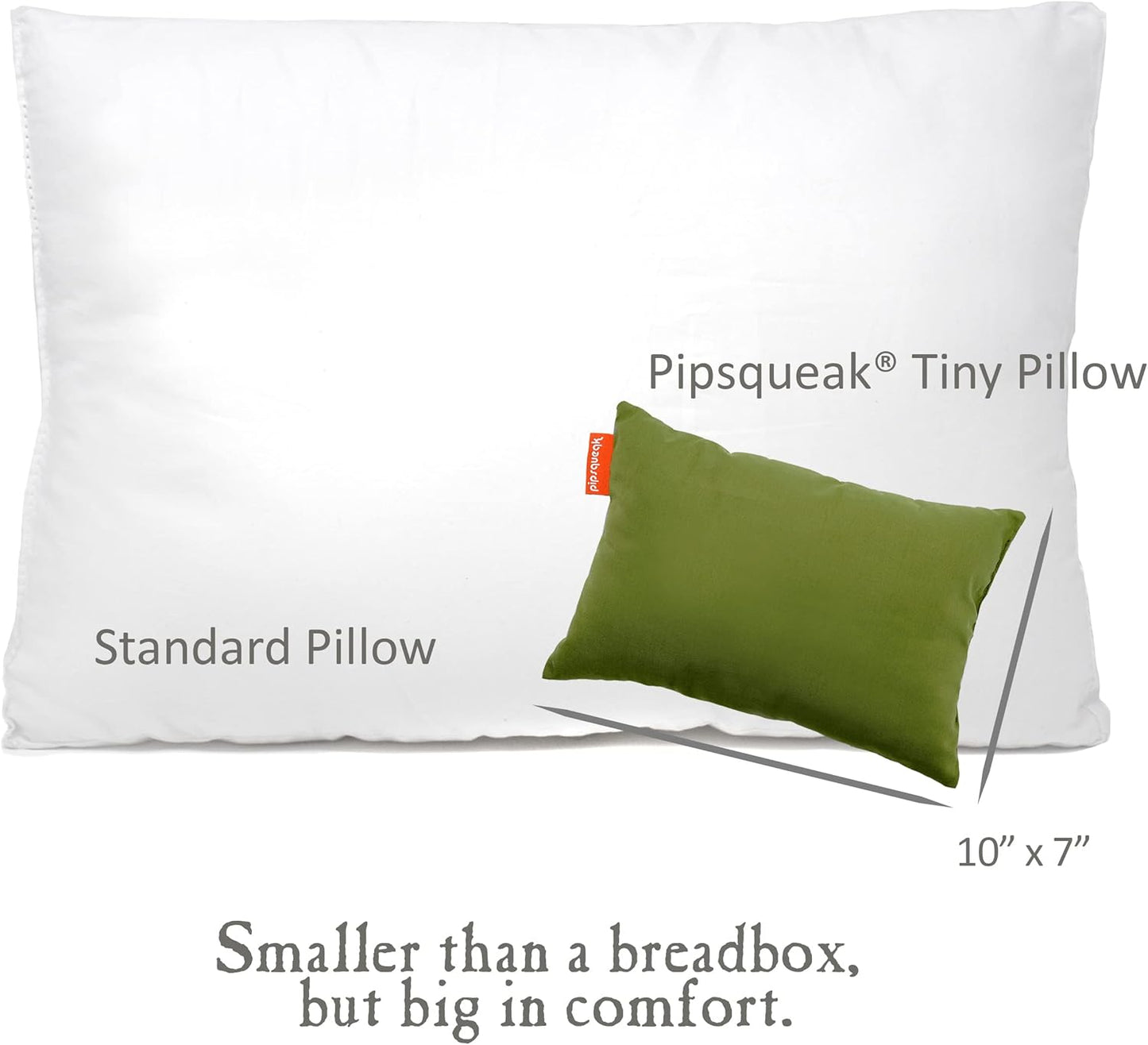 Pipsqueak Microfiber Pillow - Small, Mini, Tiny - 11 x 7 in - Perfect for Travel, Cars, Airplanes