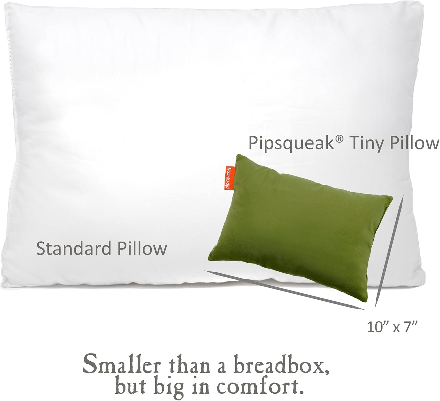 Pipsqueak Microfiber Pillow - Small, Mini, Tiny - 11 x 7 in - Perfect for Travel, Cars, Airplanes