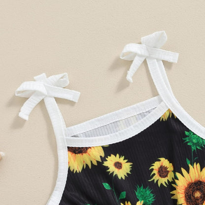 WZTYYDS Toddler Baby Girl Summer Clothes Floral Romper Tie-Up Strap Halter Jumpsuit Infant Summer