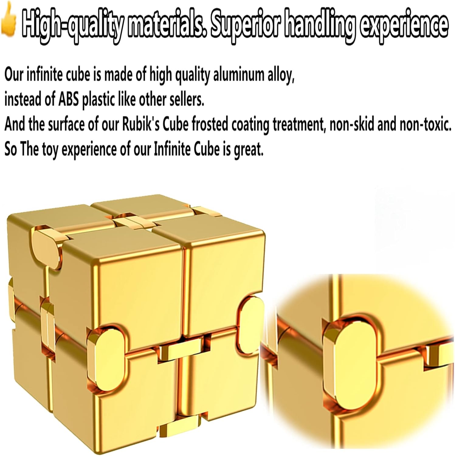 Infinity Cube Fidget Cube Anxiety Stress Relief Toy for Adults Gifts Men Office Gadgets Aluminum