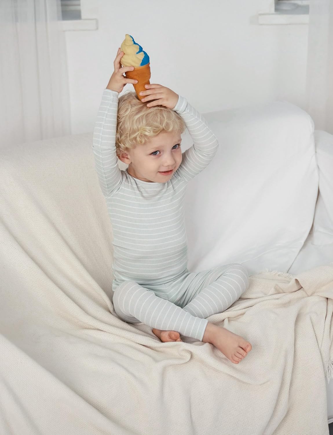 AVAUMA Stripe Pattern Baby Boys Girls Pajama Set Kids Toddler Snug fit Ribbed Sleepwear pjs for