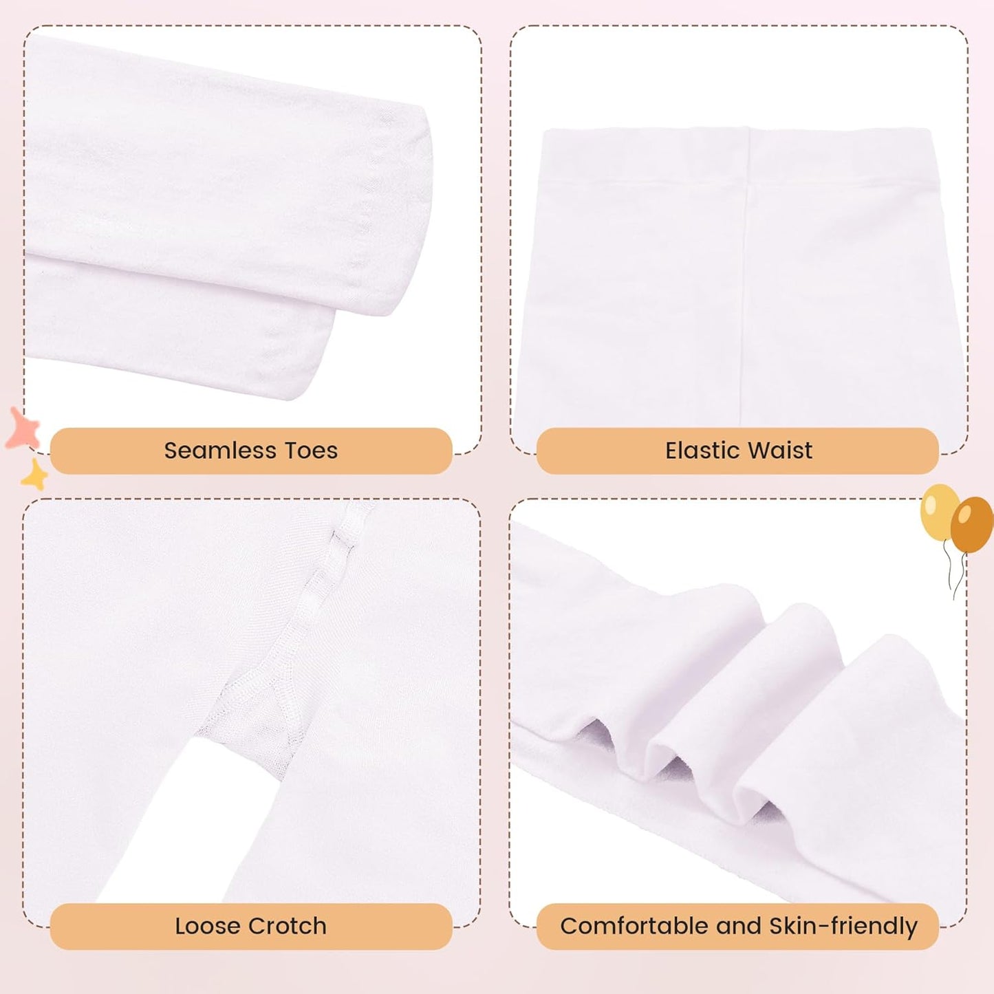 Girls Ballet Dance Tights for Toddler Baby Soft Athletic Leggings Infant Elastic Dance Tights for