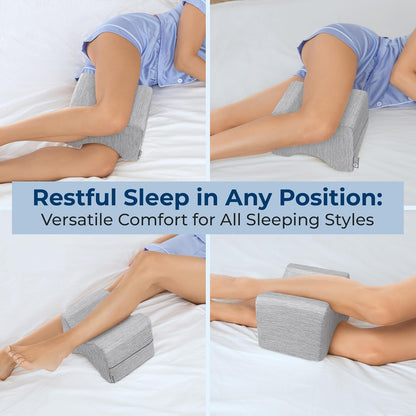 5 STARS UNITED Knee Pillow for Side Sleepers - Hip Pain Relief - Cooling Cover - Memory Foam Leg