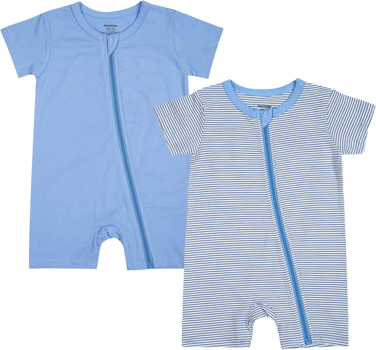 Teach Leanbh Baby Boys or Girls 2 Pack Pajamas Cotton Short Sleeve Zipper Romper Jumpsuits Sleep
