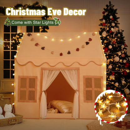 Senodeer Kids Play Tent Indoor: with Mat, Tassel Garland - Girl Tent Indoor Playhouse for Kids Toys